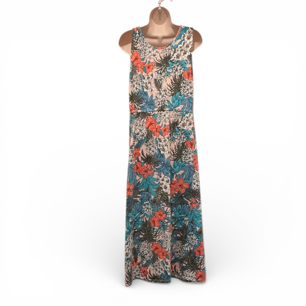 Talbots Vibrant Floral Maxi Dress - Blue and Red
